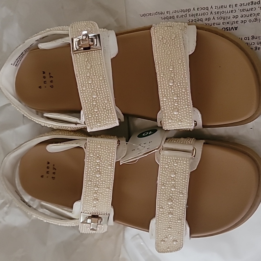 A New Day Ivory Pearl Embellished Sandals - Picture 2 of 8